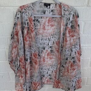 Anthropologie Tolani Collection Artistic Modal Black and Orange Cardigan Kimono